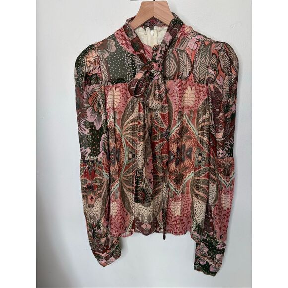 Ciebon Tops - Ciebon Front Neck Tie Blouse